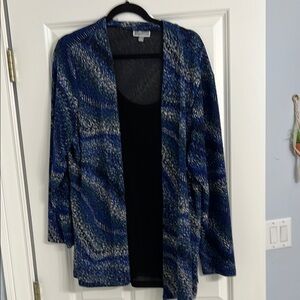 JM Collections  Blue Patterned blazer with built in top